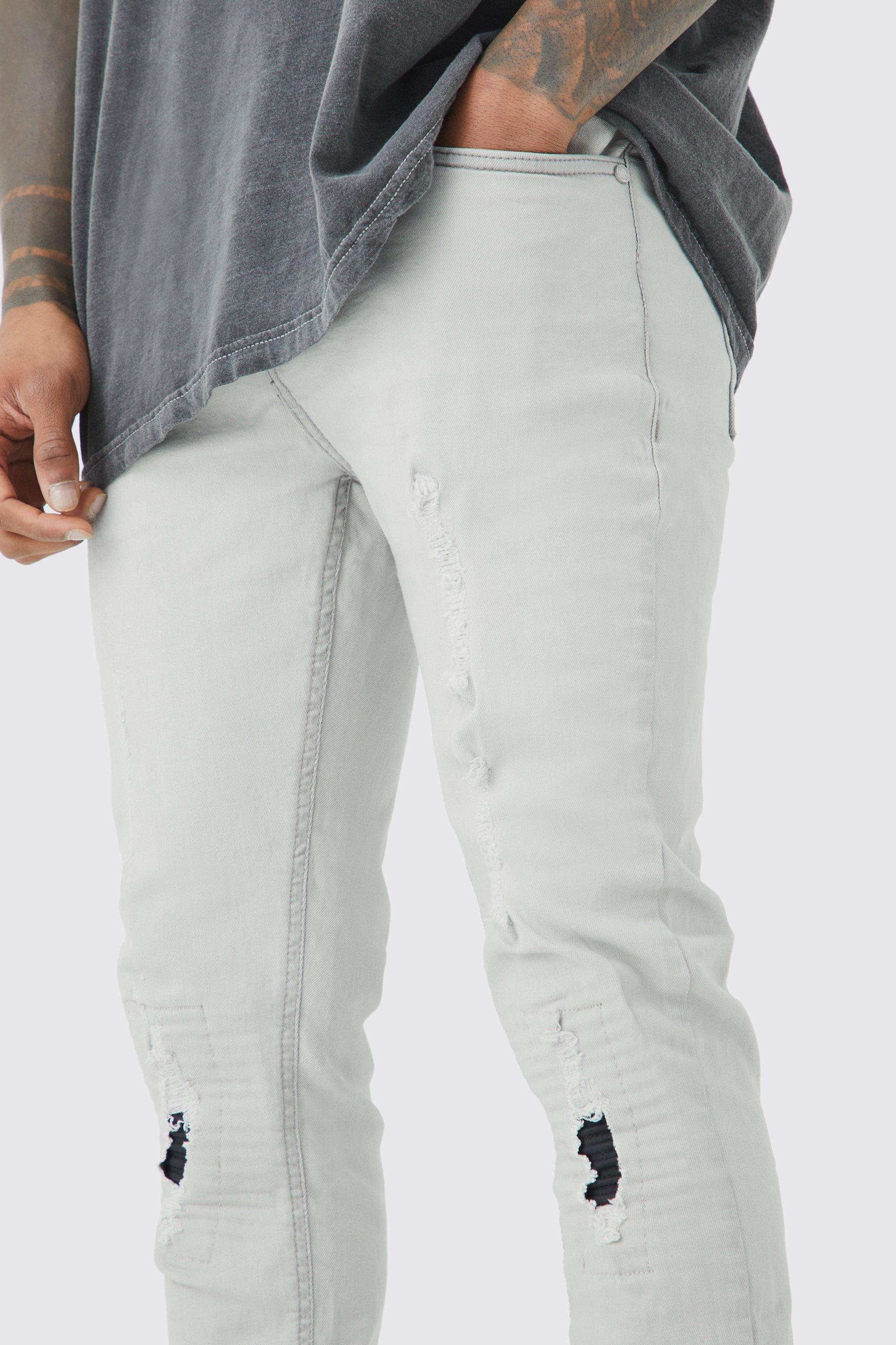 Light grey best sale ripped jeans